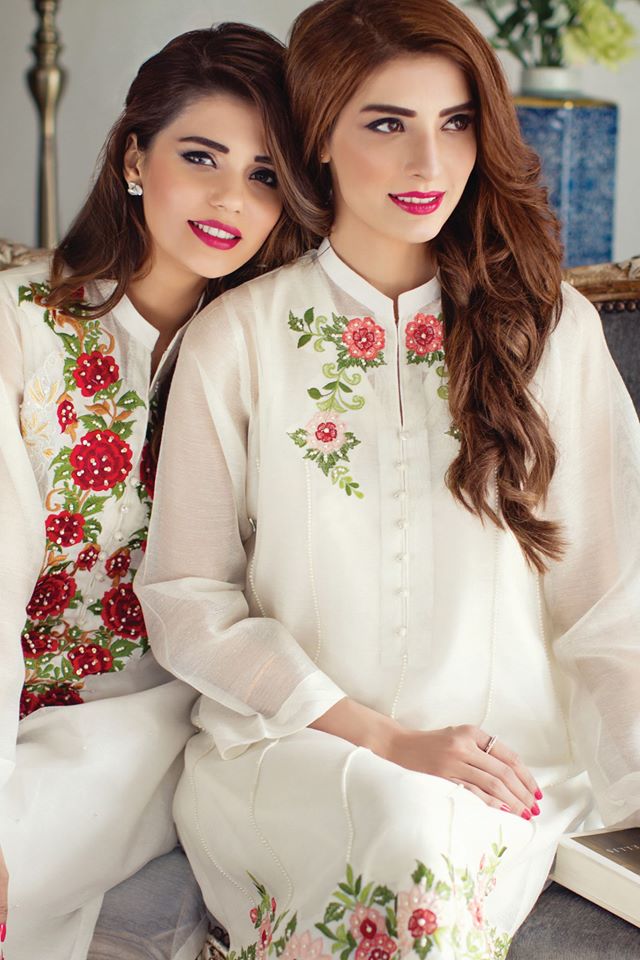 semi formal white kurta for girls