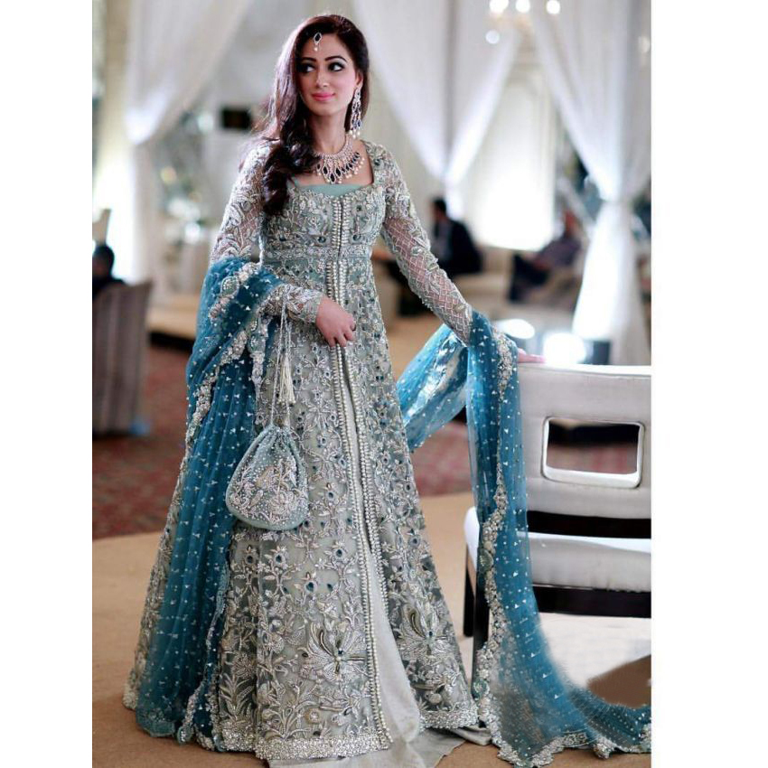 pakistani long dresses for weddings