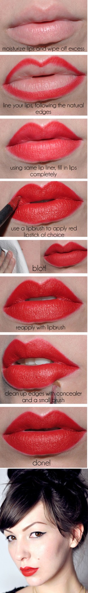 7 Top Glamorous Holiday Step by Step Lipstick Tutorials - Bold Lips