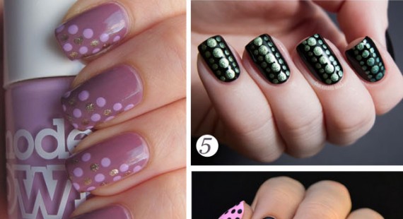 latest polka dot nail design pictures