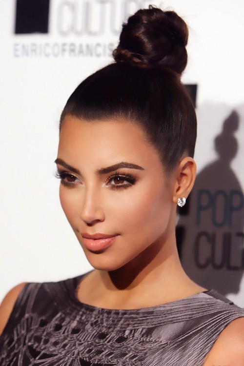 Kim Kardashian high updo for spring summer