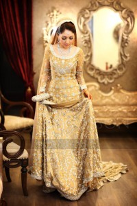 Pakistani Bridal Dresses 2017 In Golden Color