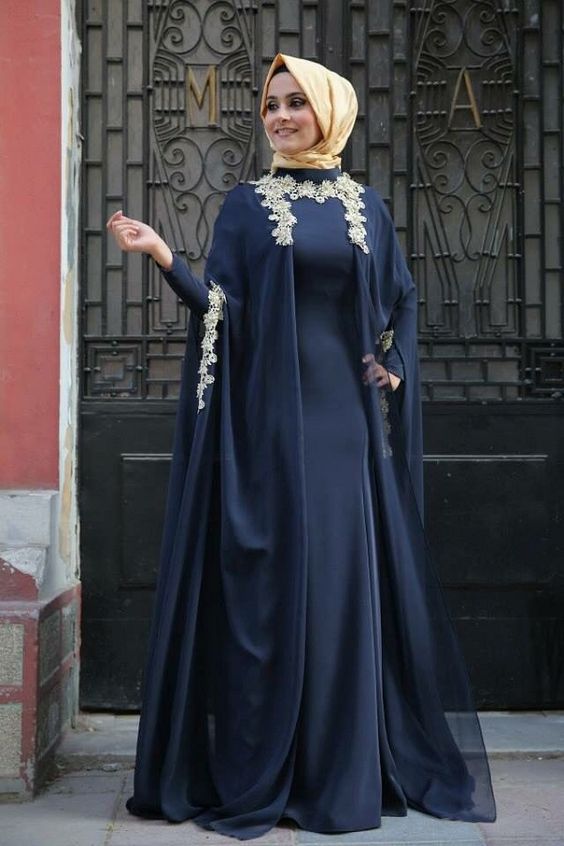 Butterfly Abaya Design Blue 2018