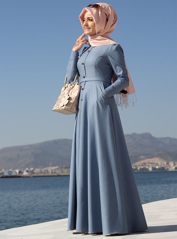 Light Blue Color Abaya