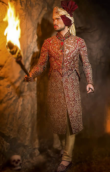 Red Sherwani for Barat