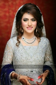 Wite and Silver Color Nikah Dress