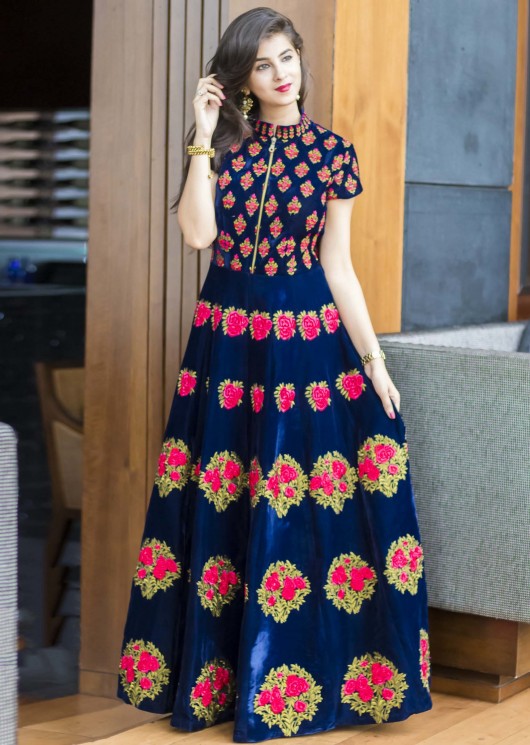 simple long frock designs for ladies