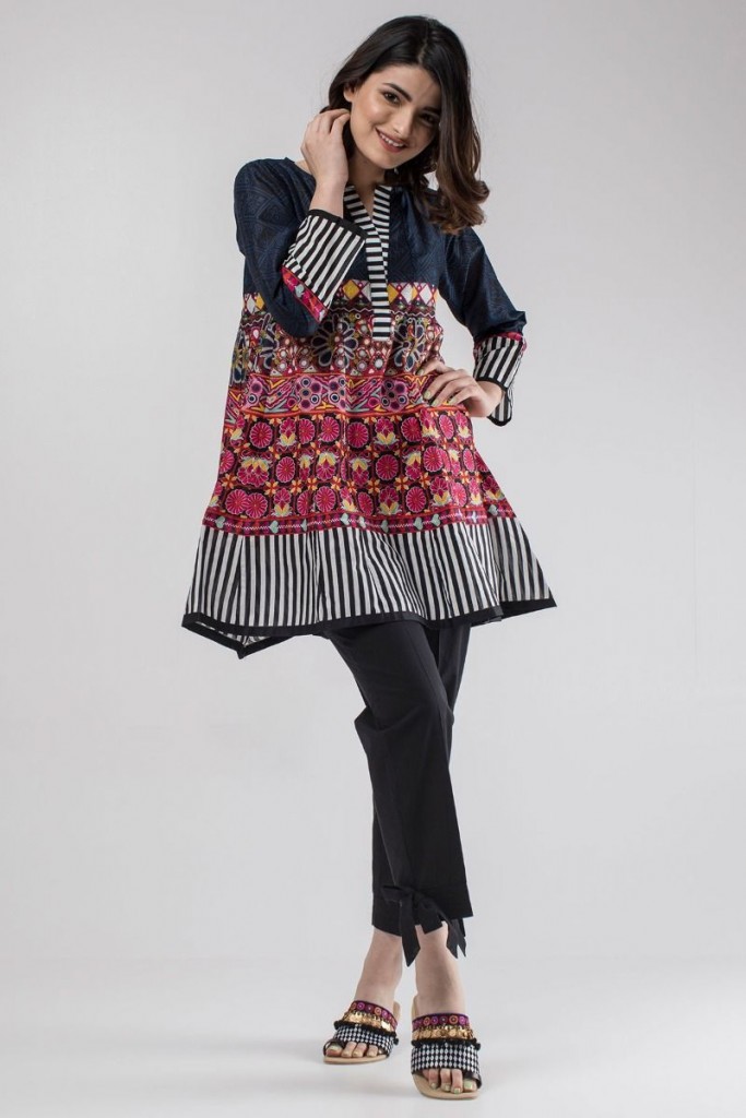 Girl in Black Printed Pret by Khaadi Summer Collection'