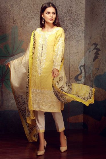 Yellow Khaadi Dress