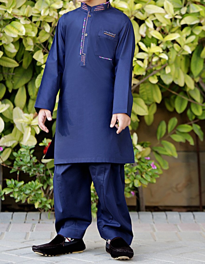 Dark Blue Boys Shalwar Kameez