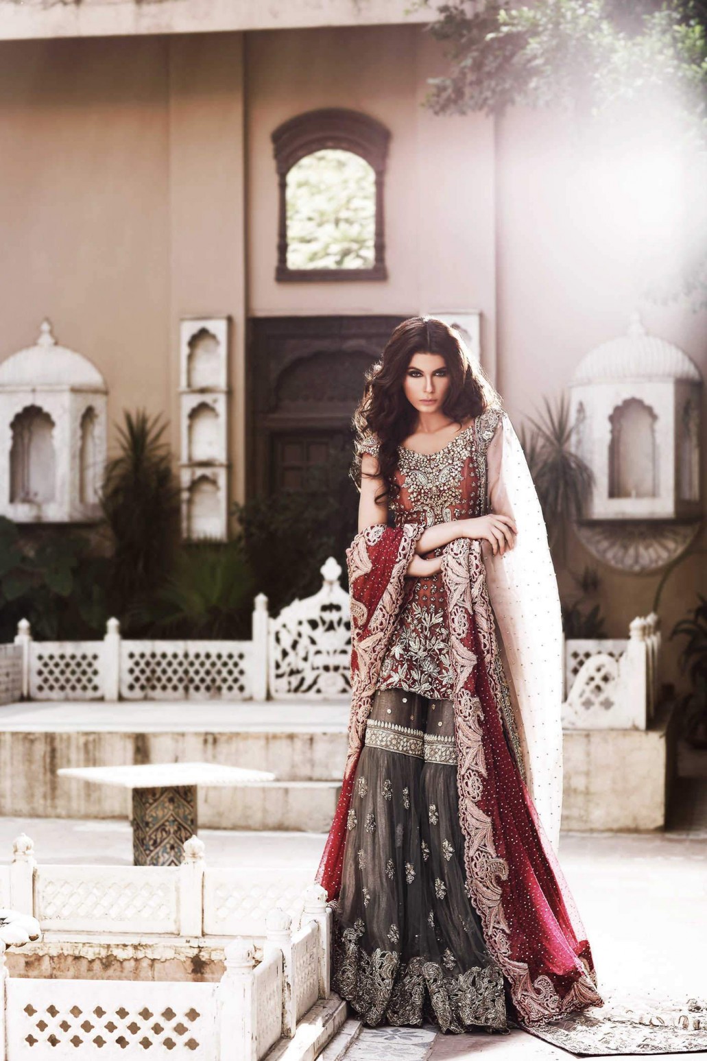 gown style bridal lehenga