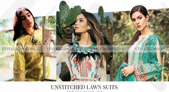 Unstitched Lawn Suits Fabric Pakistan