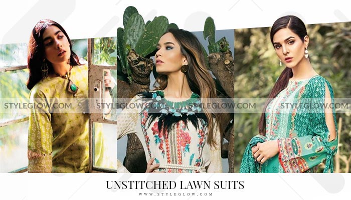 Unstitched Lawn Suits Fabric Pakistan