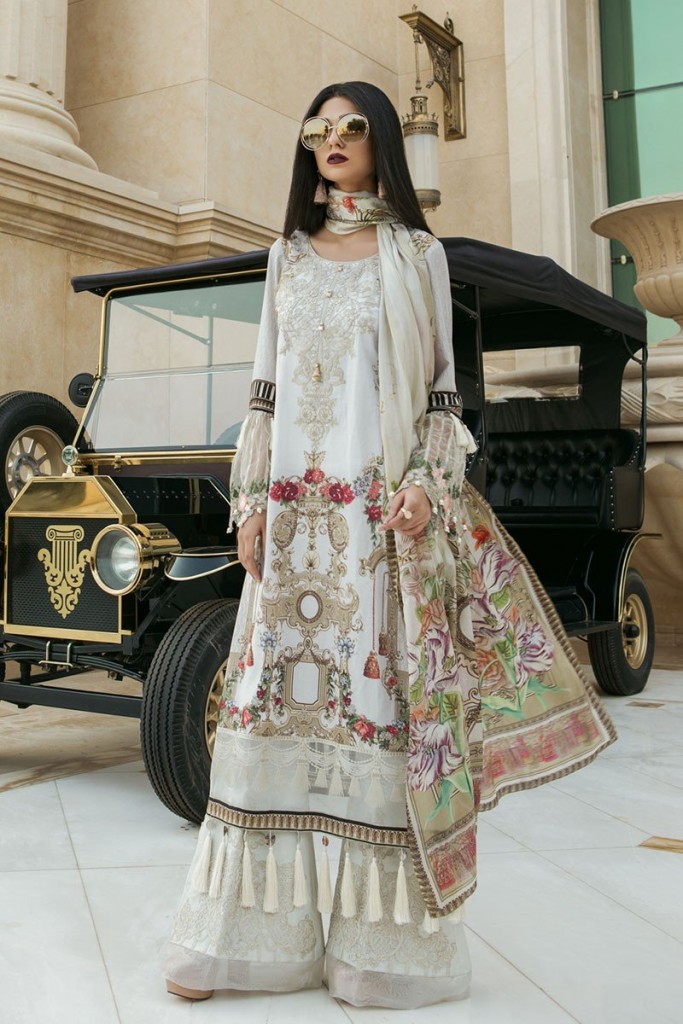 White and Brown Eid dress