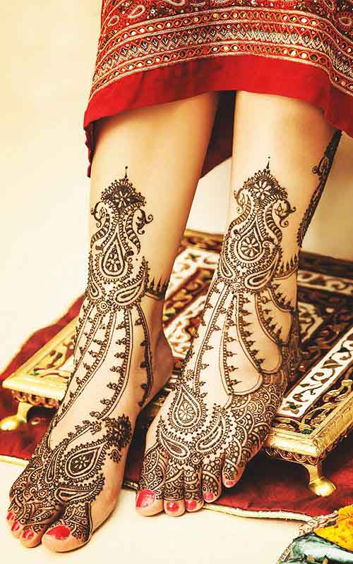 Complex Henna Design for Feet