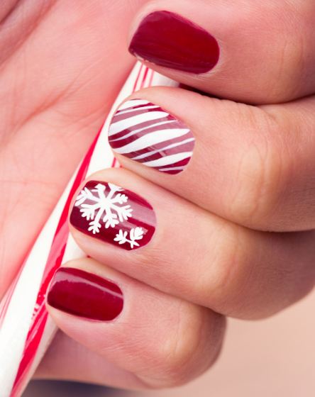 Elegant Candy Stripe Nail Art