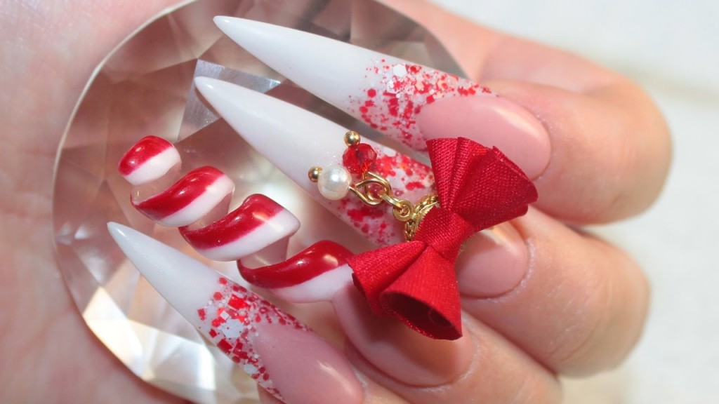 Elegant Candy Stripe Nail Art
