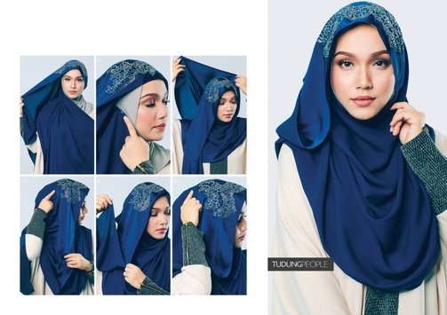 Embroidered Hijab Without Pin Style