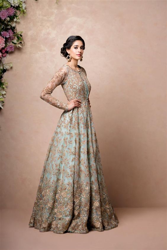 Greenish Full Length Dress