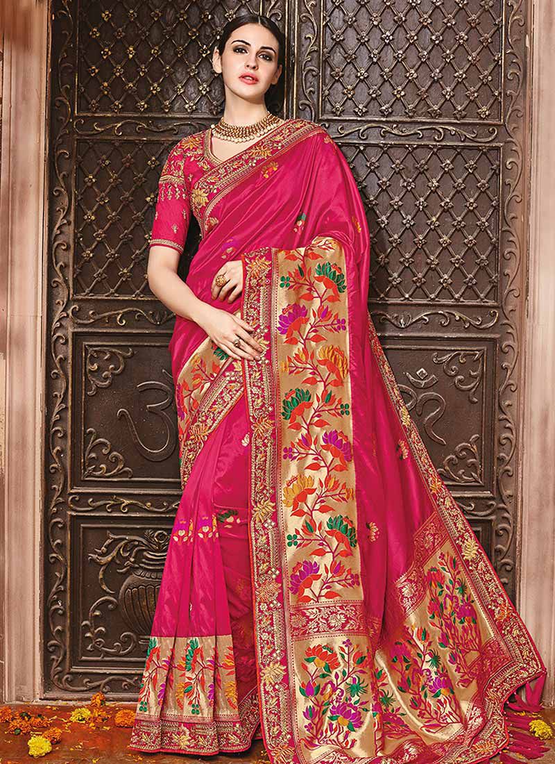Pakistani Saree Indian Saree Bridal Saree UK USA Canada Designer Banarsi Silk  Saree