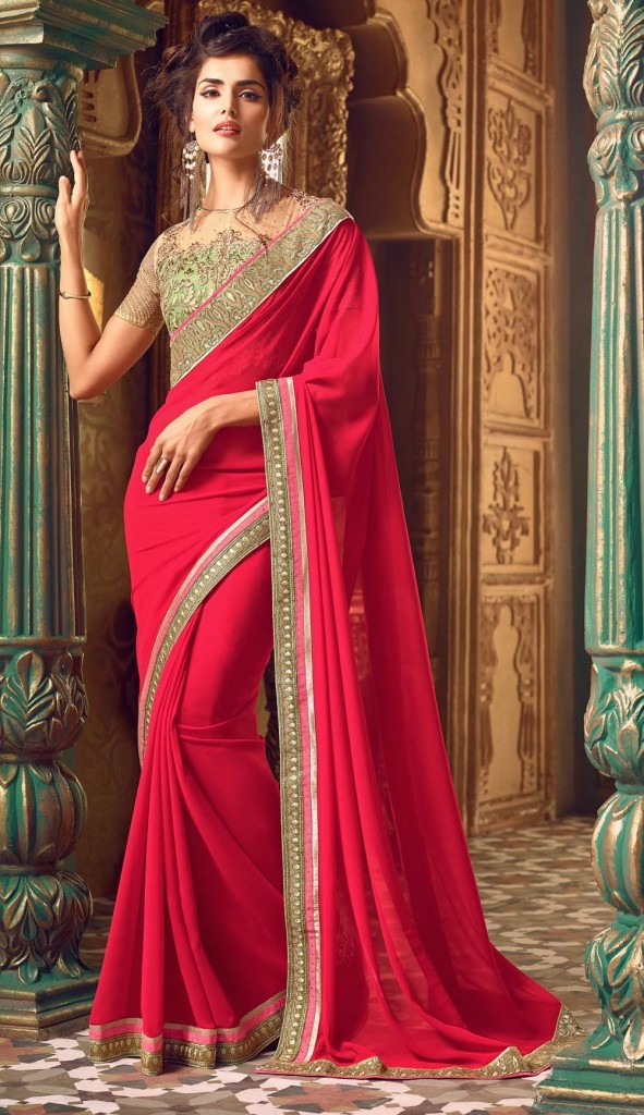 Magenta Saree Dress for Women