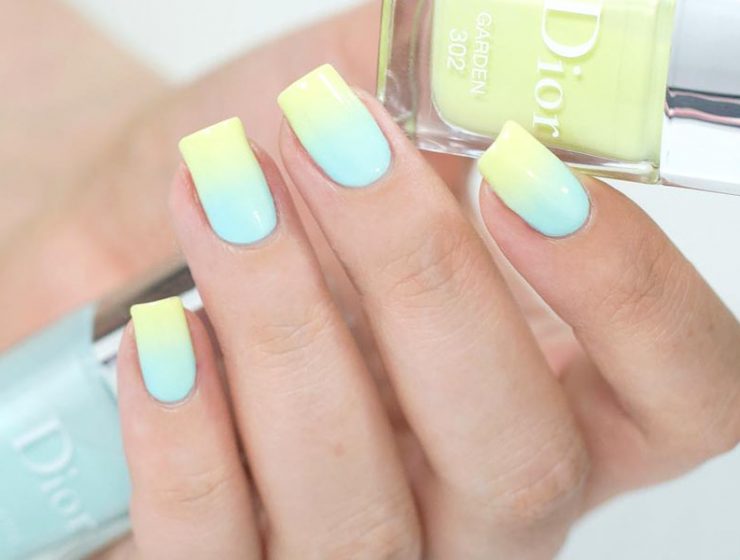 Mint Yellow Pastel Nail Color