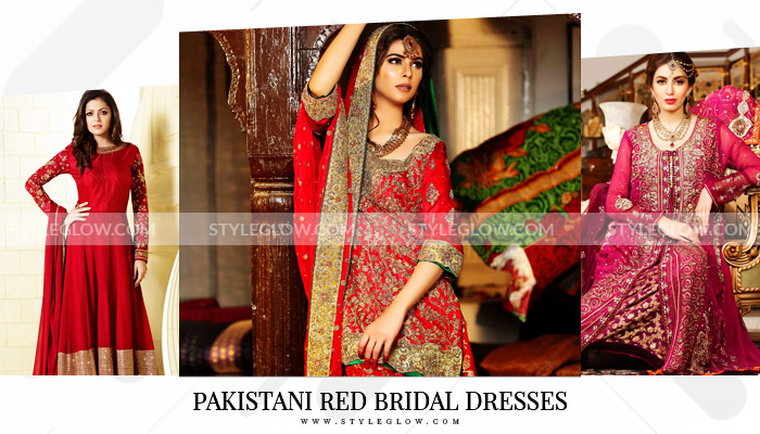 pakistani bridal dresses in red colour with price