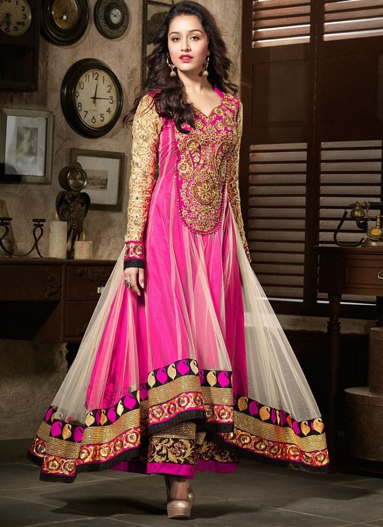Pink Anarkali Dress Design