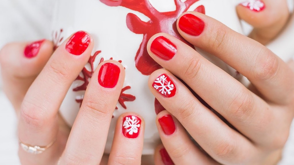 Pure Red Christmas Nail Art