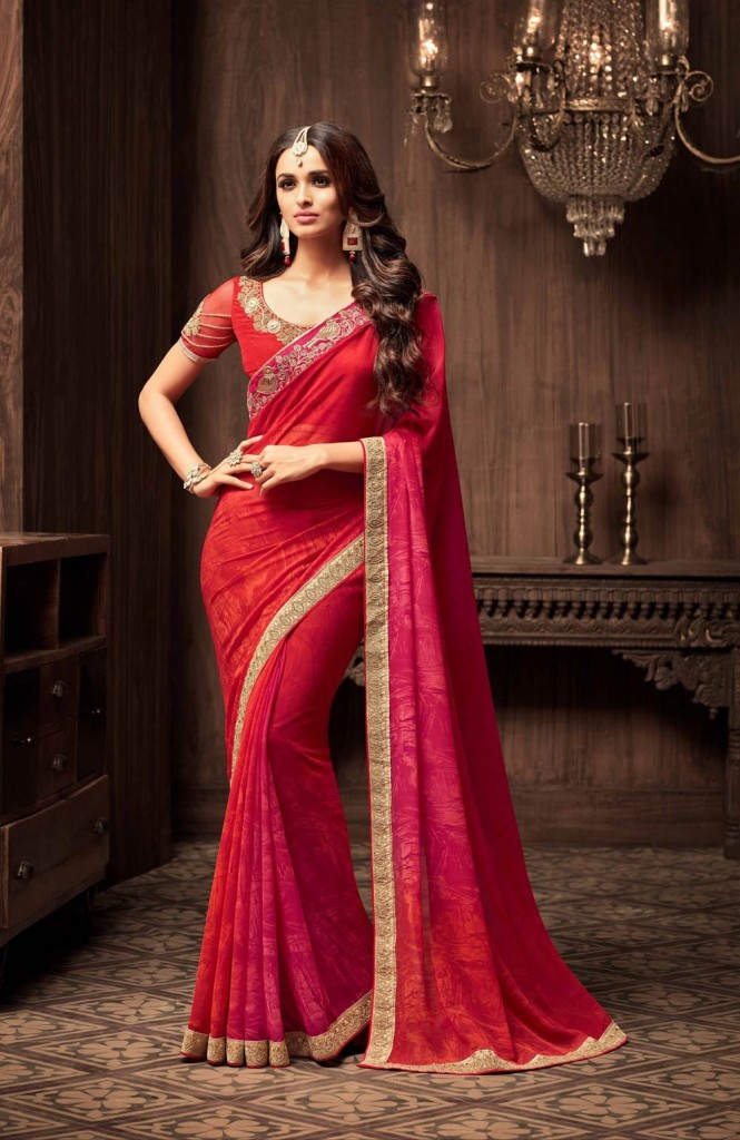 Red Color Saree Dress