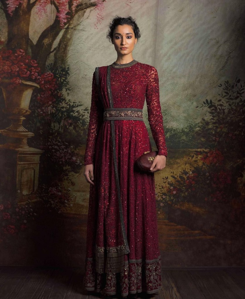 Red Indian Anarkali Dress Design