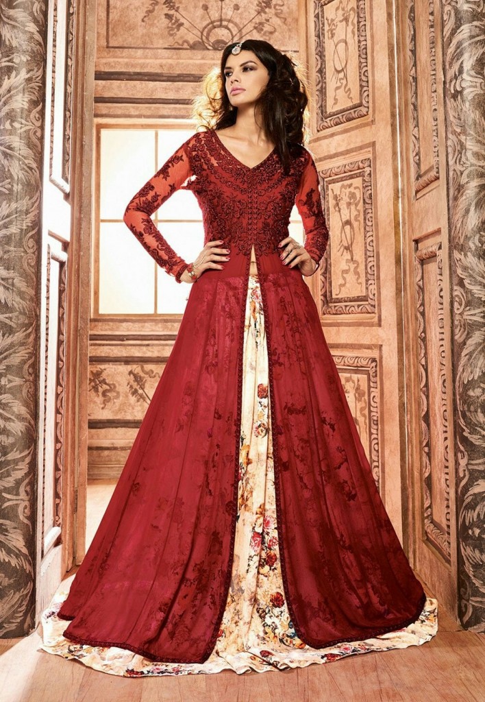 Reddish Anarkali Dress