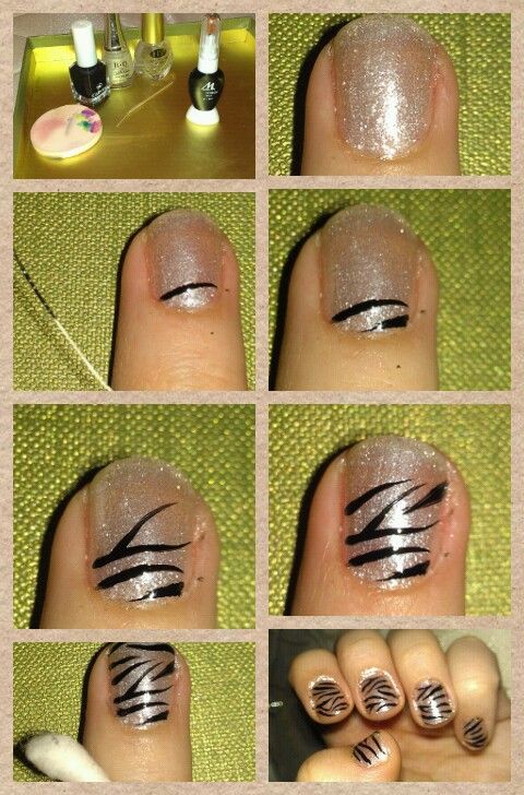 Simple Nail Art Zebra Style