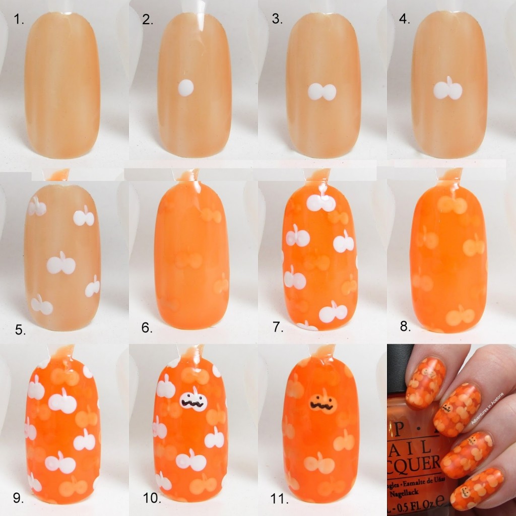 Pumpkin Nail Design for Halloween